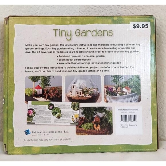 Tiny Gardens Indoor Terrarium Kit with 48 Page Book Container Garden - Picture 6 of 6